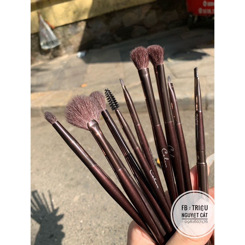 Bộ cọ Celin make up cá nhân lông thú chính hãng 15 cây -  Lông cọ đẹp, mềm mịn kèm bao da Celin