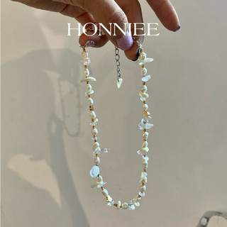   028  Vòng cổ nữ đá tone trắng xinh xắn - mango necklace 