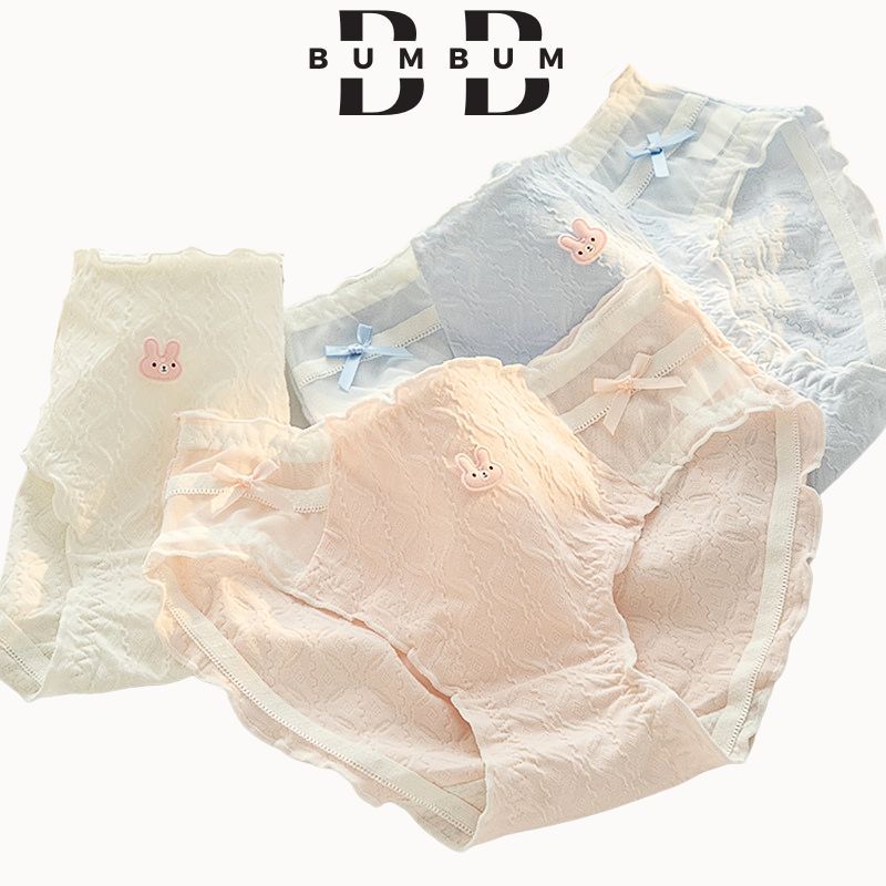 Quần lót nữ cotton xinh đính nơ thỏ dễ thương kháng khuẩn cute quyến rũ Q17