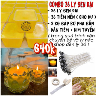 Combo làm 36 ly sen đại nến bơ ( Kèm văn khấn cúng dường )
