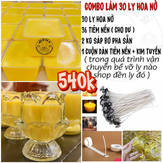 Combo làm 30 ly hoa nở nến bơ ( Kèm văn khấn cúng dường )