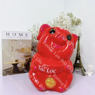 Heo đất Cầm Hũ Vàng, heo đất tiết kiệm  - Xưởng Lợn Đất XLD02