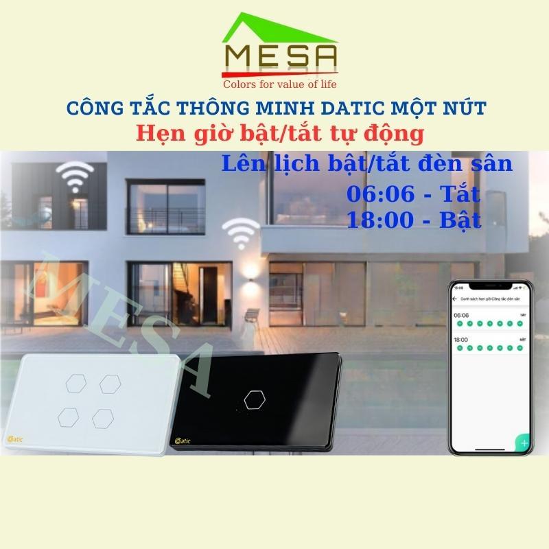 Công tắc thông minh Hunonic Datic 1 nút, kết nối Wifi điều khiển mọi thiết bị từ xa qua điện thoại, 2 màu đen và trắng