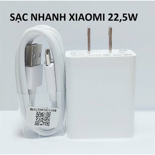 sạc nhanh xiaomi redmi 22,5w 18w củ cáp dây sạc nhanh trân dẹt USB Micro, Type-C - Tương Thích máy androi [bảo hành 1