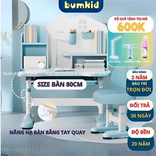 (Mẫu mới 2023)Bàn học thông minh Bumkid A7, bàn học cao cấp chống gù chống cận cho bé,size lớn 90cm kèm quà tặng