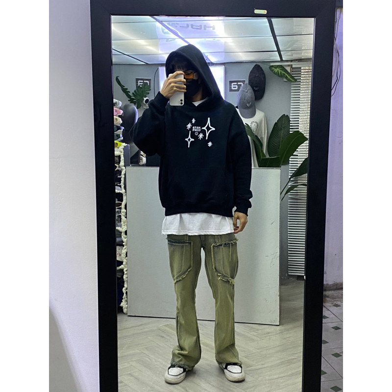 Áo hoodie FW23 phom boxy 67AH