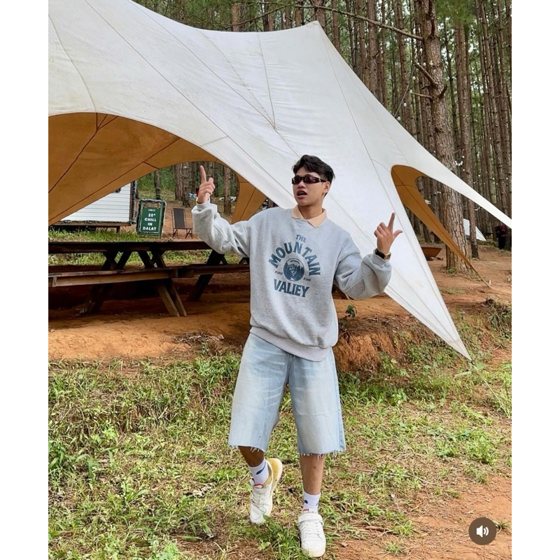 SKY BLUE BAGGY SHORT - Quần ngắn qua gối