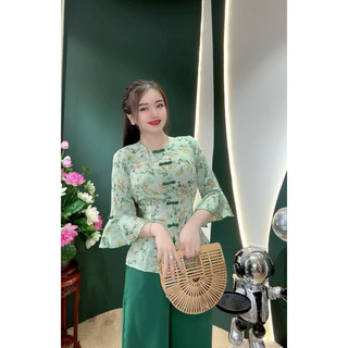 Set áo bà ba tay loe lụa xinh xắn