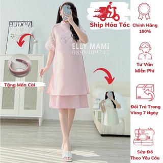 [BEST SELLER]( 40kg - 95kg )[Tặng Mấn]Cách Tân Bầu,Suông Hoa Đào Tay Voan,Form Dễ Mặc Siêu Mát Mã 12