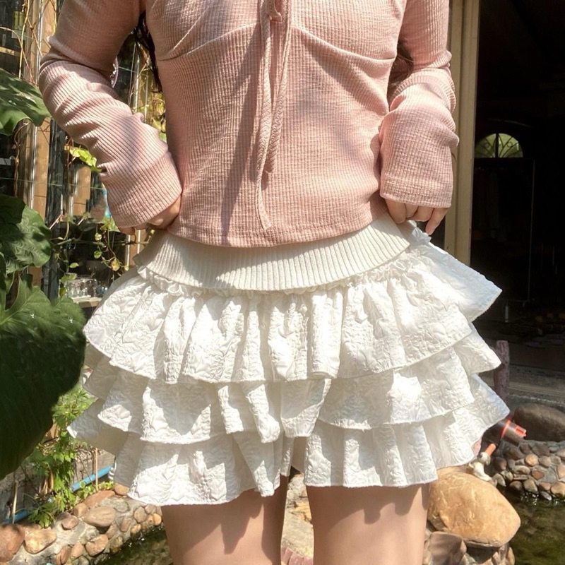 SẴN Chân váy dáng quần ba lê ngắn 3 tầng bồng bềnh dáng ngắn phồng tôn dáng cạp cao ulzzanggirl Lolita Bale