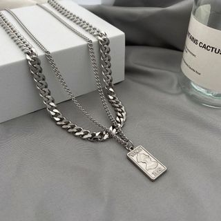 Dây chuyền unisex mua 2 trong 1 thép không gỉ kèm mặt dây chuyền mama king