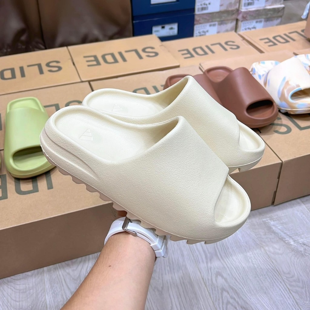Dép yeezy slide 5 màu basic vân nhám đế cao bản full cao cấp - full box