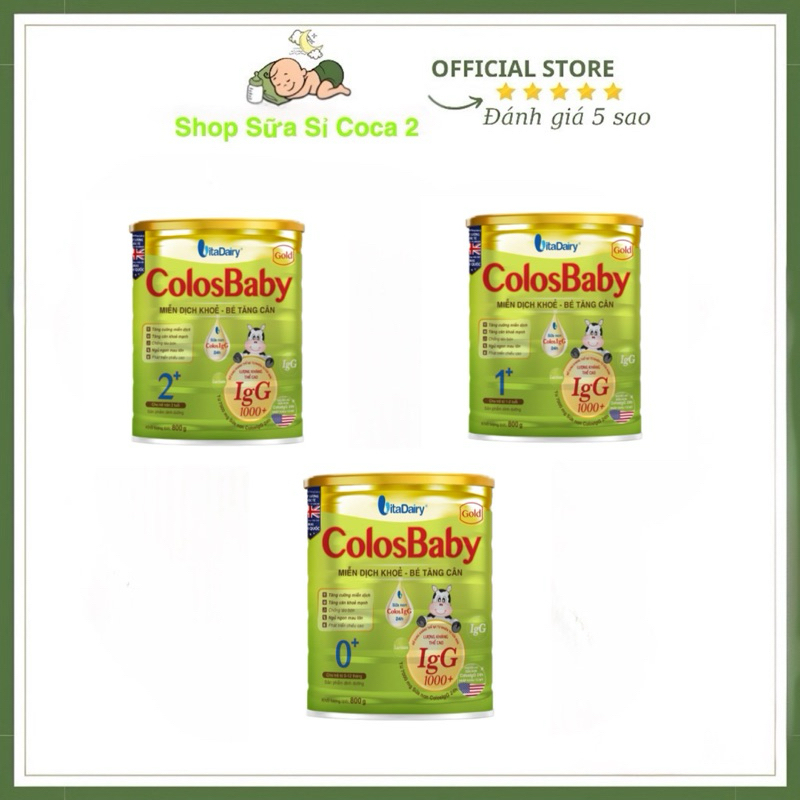 Sữa bột Vitadairy Colosbaby Gold Bio IQ D3K2 0+1+2+ 800gr