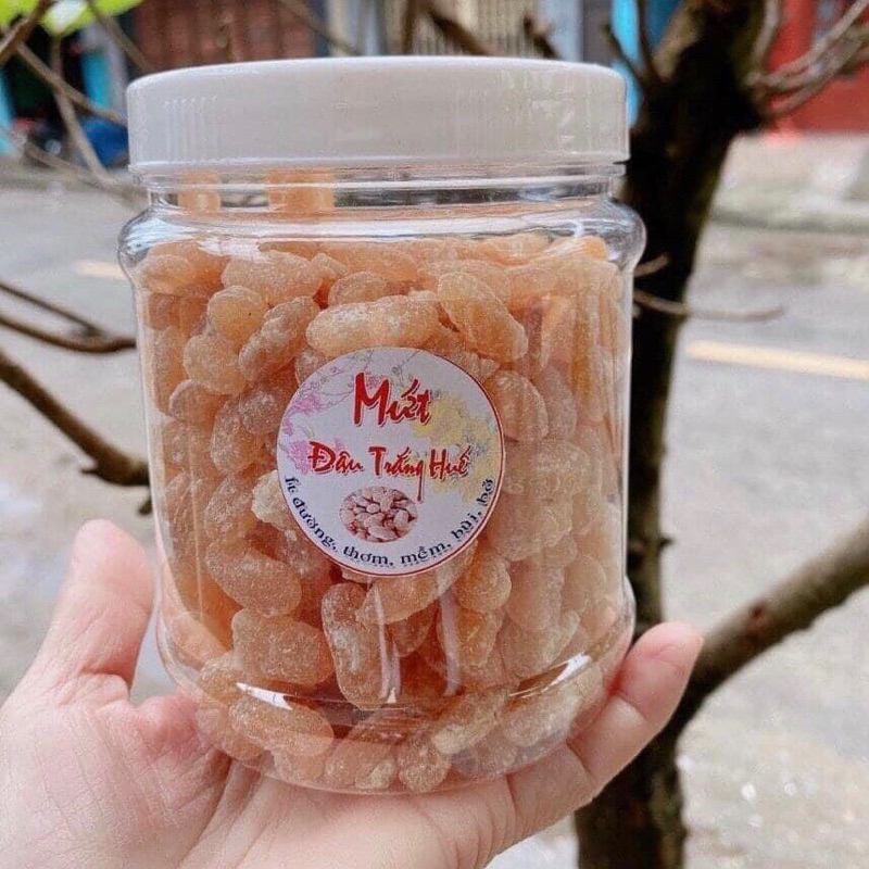 MỨT ĐẬU TRẮNG HUẾ HỘP 500GR - Mứt đậu bở bùi