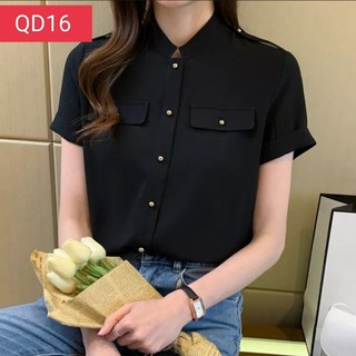 Áo sơ mi nữ tay ngắn áo lụa cao cấp, áo sơ mi nữ công sở fom chuẩn đẹp A4435 đủ size 40-90kg