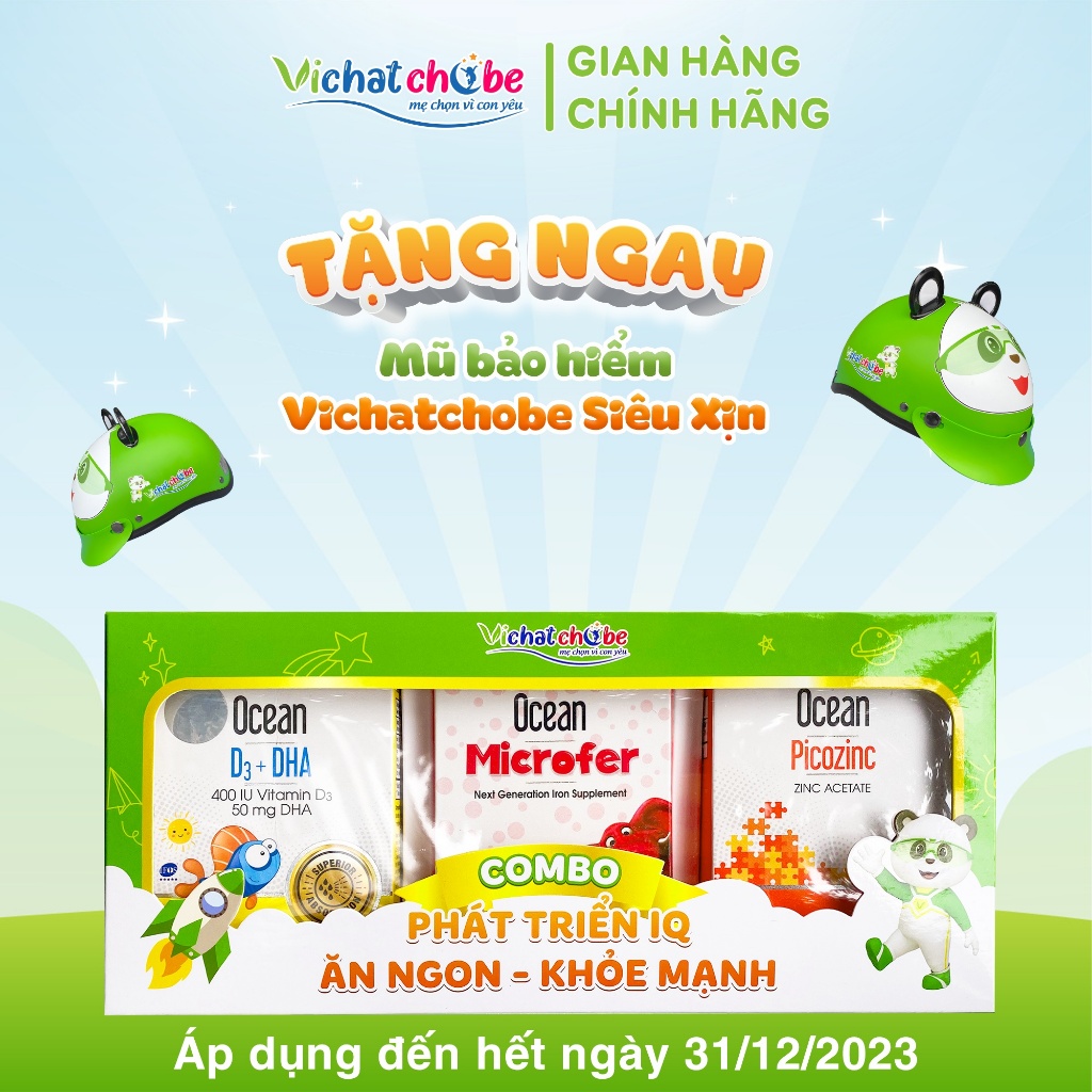 Combo Kẽm + Sắt + D3DHA  giúp trẻ phát triển trí não, ăn ngon, tăng cân khỏe mạnh
