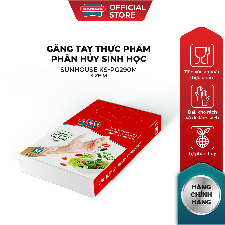 Găng tay thực phẩm phân hủy sinh học Sunhouse KS-PG290L