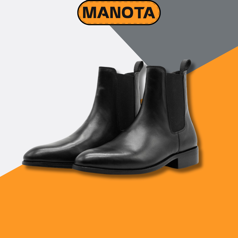 Boot nam Manota giày nam cổ lửng chelsea tăng chiều cao cao cấp BT28