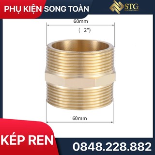 Kép Ren Ngoài 42 49 60 Đồng Thau, Đầu Nối Hai Ren Ngoài 42 49 60
