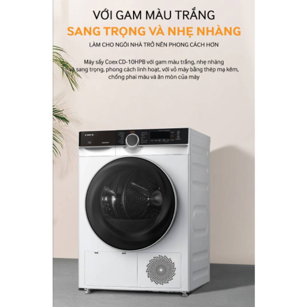 Máy sấy quần áo bơm nhiệt Heatpump Inverter Coex CD-10HPB GREY