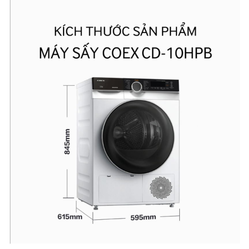Máy sấy quần áo bơm nhiệt Heatpump Inverter Coex CD-10HPB GREY