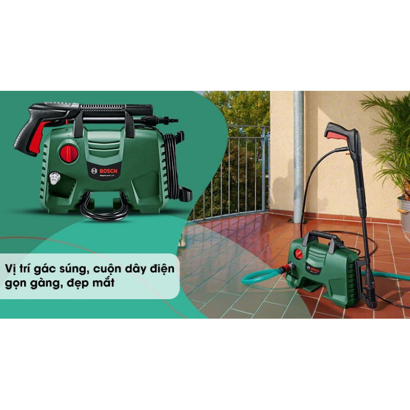 Máy phun xịt rửa áp lực cao Chính Hãng Đức Bosch Easy AQT 120 1500W Trưng Bày Cực Mới 99.9%