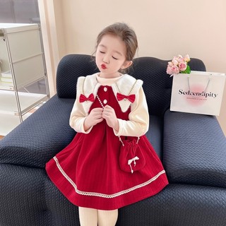 Sét áo váy thiết bánh bèo cực xinh ❤Tay bồng cách điệu , váy viền cổ bèo kèm túi xinh mặc tết !!!