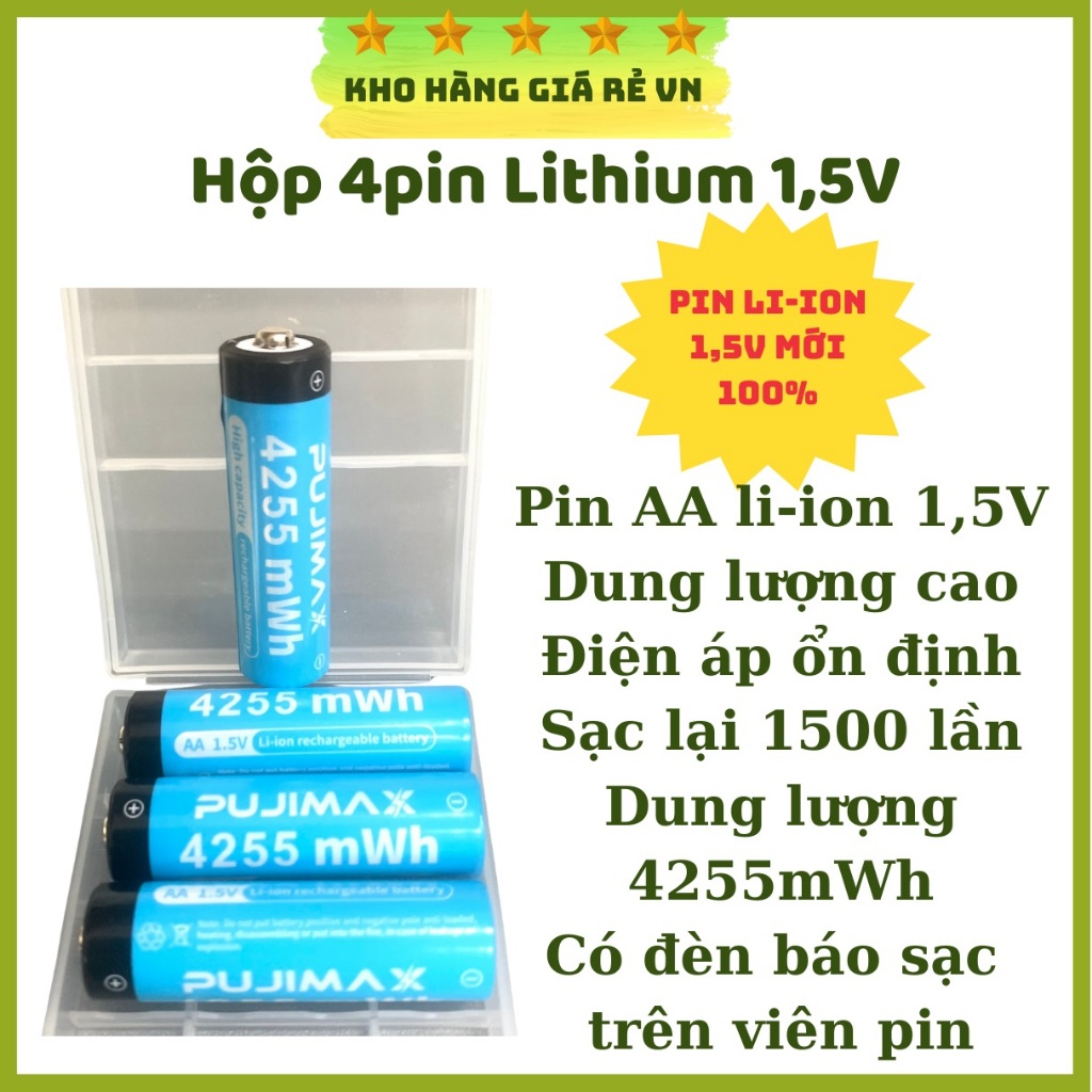 Pin sạc lithium 1,5V dung lượng lớn cho micro, máy đo huyết áp, máy hút sữa thiết bị điện gia dụng { Kho Hàng Giá Rẻ VN}