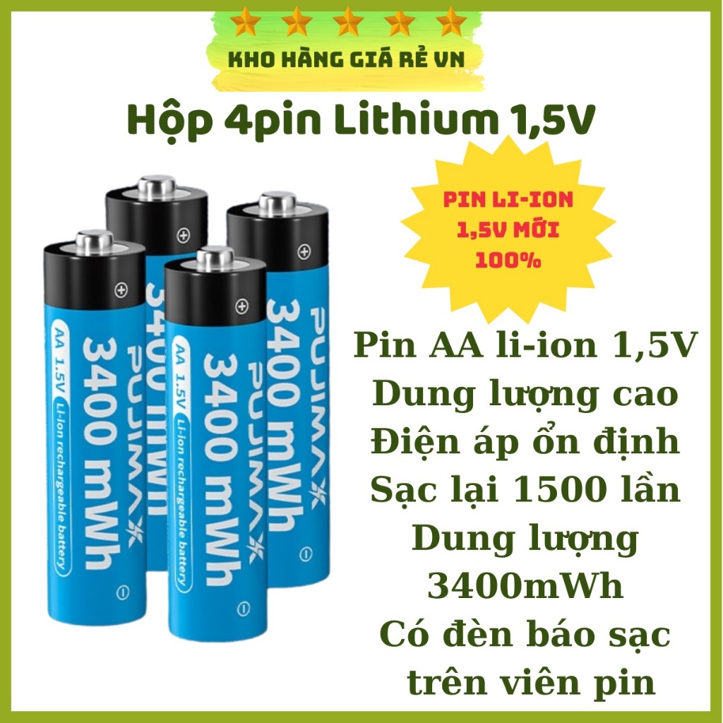 Pin sạc lithium 1,5V dung lượng lớn cho micro, máy đo huyết áp, máy hút sữa thiết bị điện gia dụng { Kho Hàng Giá Rẻ VN}