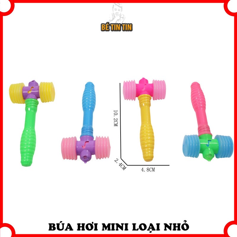 [LOẠI NHỎ] COMBO 5/10 Búa Đồ Chơi Trẻ Em, Búa Hơi Nhựa 2 Đầu 10 x 4.8 CM Vui Nhộn Cho Bé.