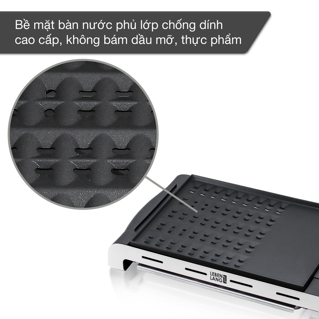 Bếp Nướng Điện Cao Cấp Không Khói LEBENLANG LBD9279 Khay Nướng Tháo Rời, 1400W - Hàng Chính Hãng
