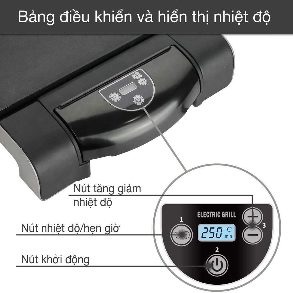 Bếp Nướng Điện Cao Cấp Không Khói LEBENLANG LBD9279 Khay Nướng Tháo Rời, 1400W - Hàng Chính Hãng