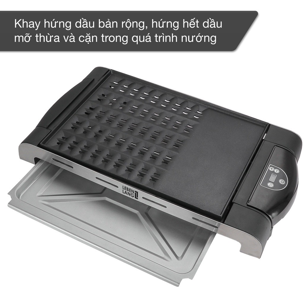 Bếp Nướng Điện Cao Cấp Không Khói LEBENLANG LBD9279 Khay Nướng Tháo Rời, 1400W - Hàng Chính Hãng