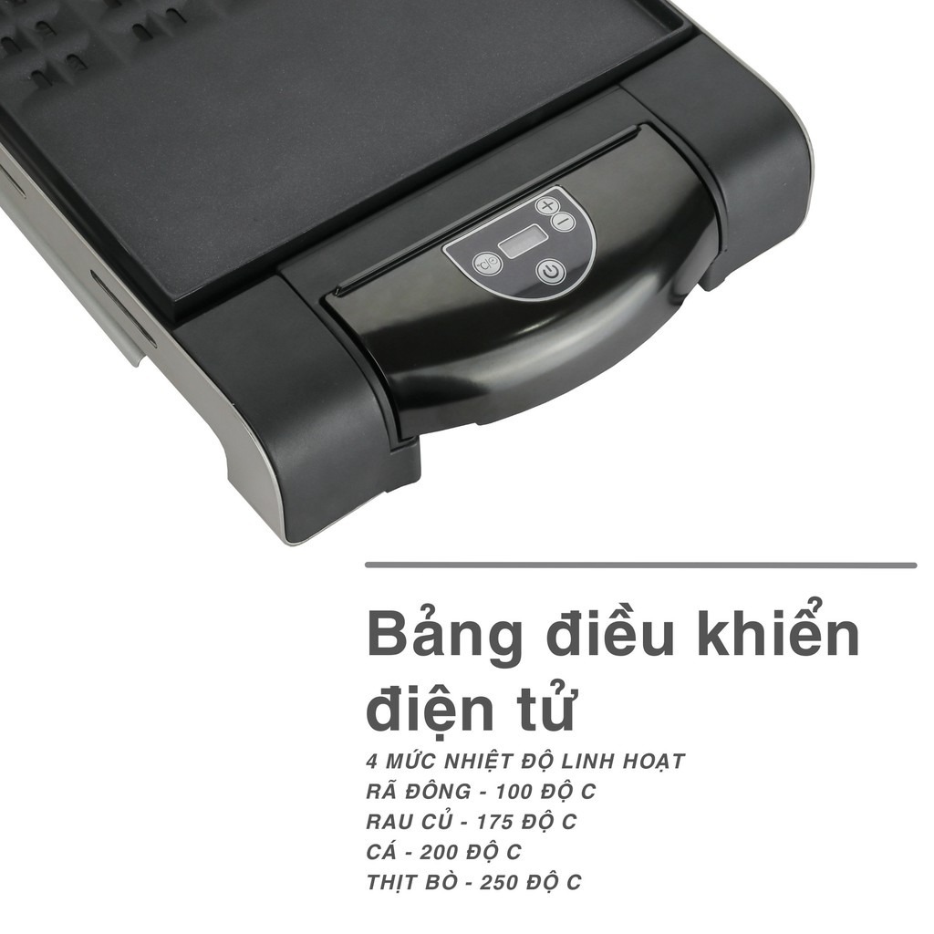 Bếp Nướng Điện Cao Cấp Không Khói LEBENLANG LBD9279 Khay Nướng Tháo Rời, 1400W - Hàng Chính Hãng