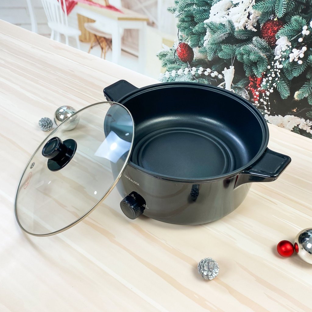 Nồi Lẩu Điện Đa Năng Versatile Electric Pot LocknLock EJP546BLK 4L, 1000W - Hàng Chính Hãng