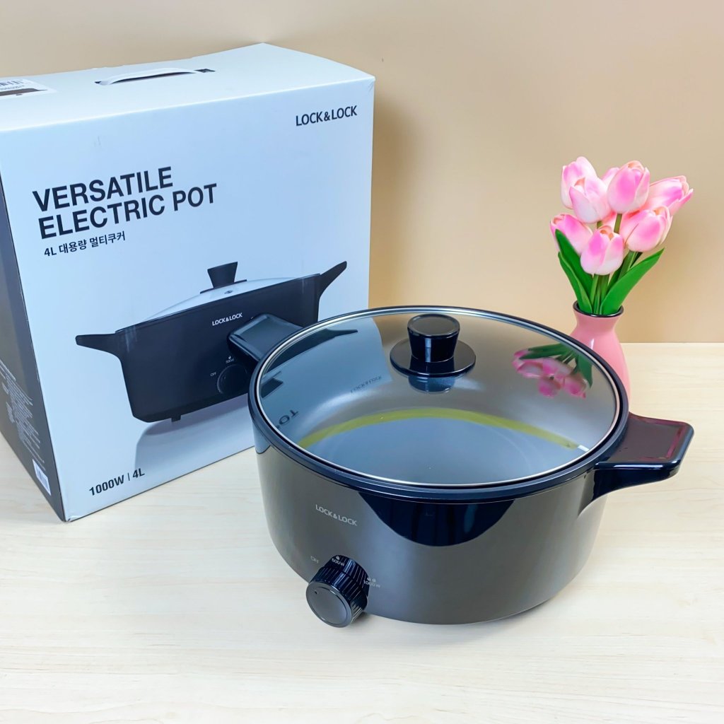 Nồi Lẩu Điện Đa Năng Versatile Electric Pot LocknLock EJP546BLK 4L, 1000W - Hàng Chính Hãng