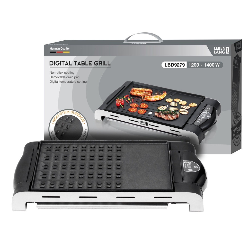 Bếp Nướng Điện Cao Cấp Không Khói LEBENLANG LBD9279 Khay Nướng Tháo Rời, 1400W - Hàng Chính Hãng