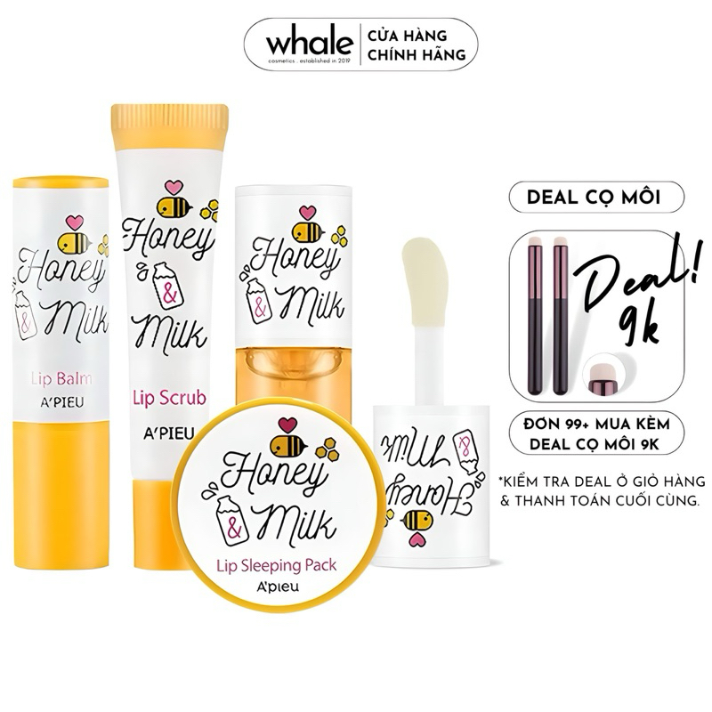 Son Dưỡng Môi Dạng Dầu - Mask Ngủ - Tẩy Da chết Môi A'Pieu Honey & Milk Lip Oil 5g