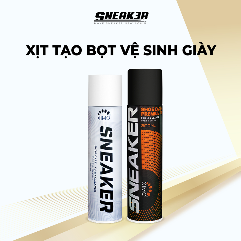 Chai xịt tạo bọt vệ sinh giày XIMO, Bình xịt vệ sinh giày, tẩy ố đế giày 300ml XVSG02