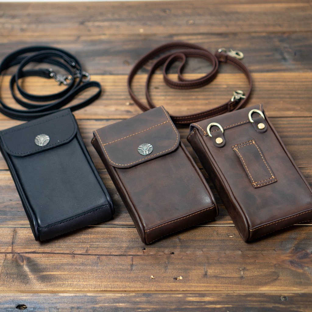 Túi da bò đựng điện thoại, túi da đeo thắt lưng, túi da bò đeo chéo mini
