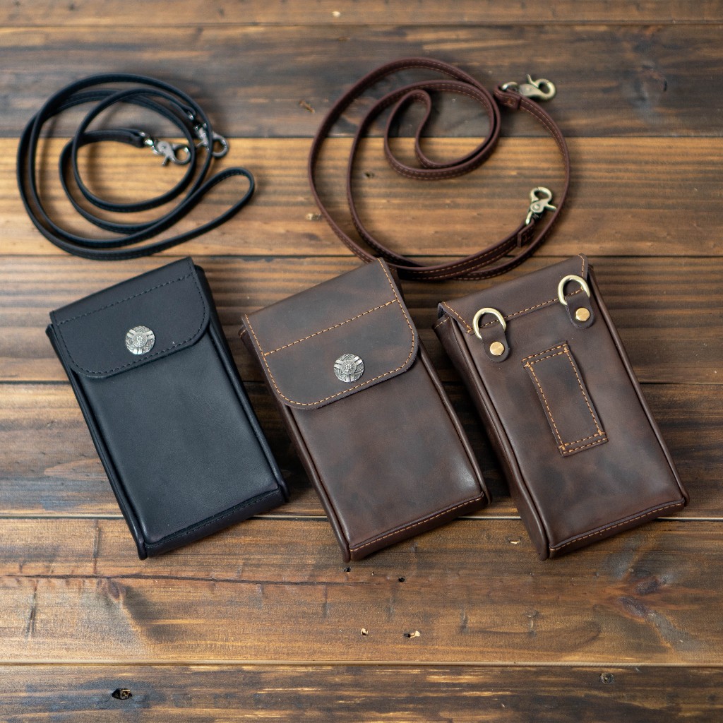 Túi da bò đựng điện thoại, túi da đeo thắt lưng, túi da bò đeo chéo mini