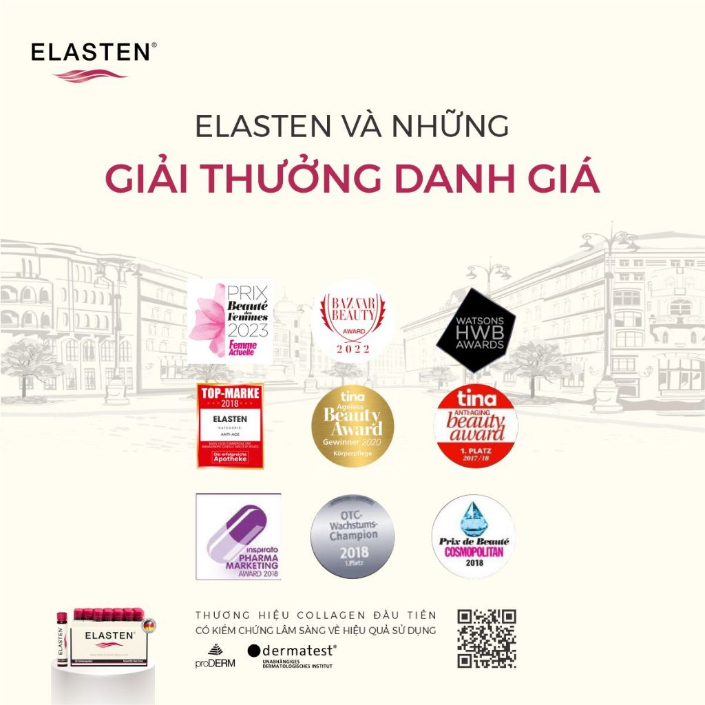 Bộ 4 Hộp Collagen Elasten Giúp Da Căng Mịn, Chống Lão Hóa, Tóc Chắc Khỏe - Collagen Số 1 Tại Đức