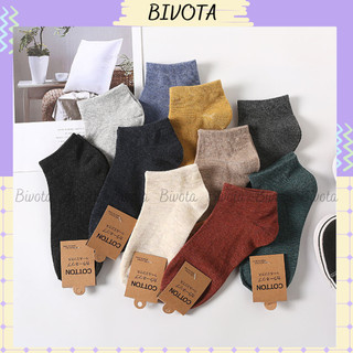 Set 10 đôi tất tất trơn cao cấp thấp cổ ulzzang Bivota vớ cổ ngắn nhiều màu TN158