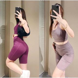 00913 Set tập nữ  hàng dư xịn set đồ thể thao nữ quần legging co giãn 4 màu đen rêu tím nâu cafe size S M L TDSHOP