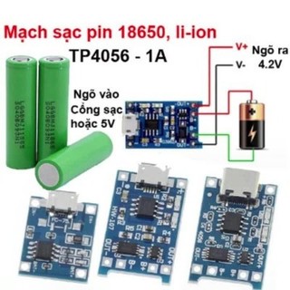 Mạch sạc pin tp4056 cổng usb micro b / type c