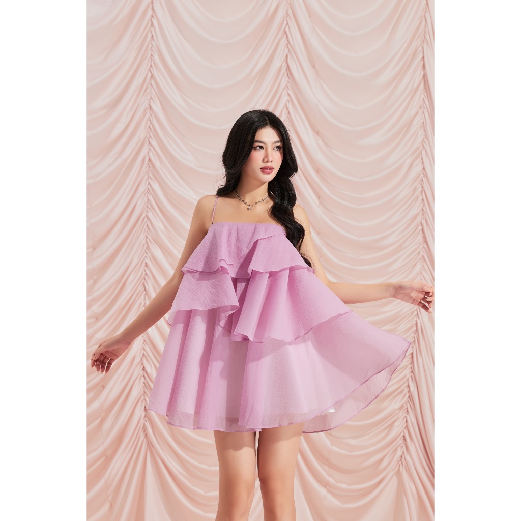 Đầm Nữ Hai Dây Xếp Tầng Bánh Bèo - MONO DRESS - GOÛT DE JUN