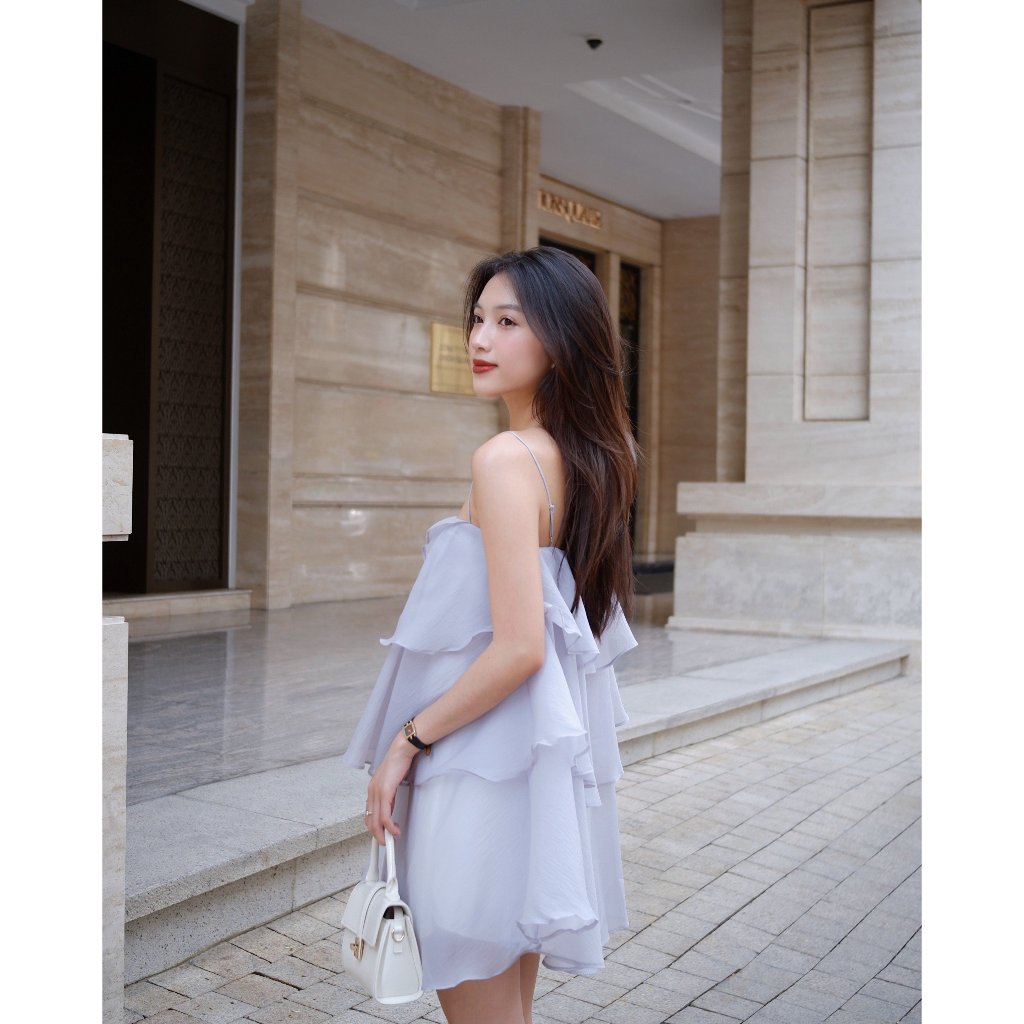 Đầm Nữ Hai Dây Xếp Tầng Bánh Bèo - MONO DRESS - GOÛT DE JUN