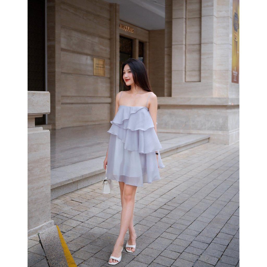 Đầm Nữ Hai Dây Xếp Tầng Bánh Bèo - MONO DRESS - GOÛT DE JUN