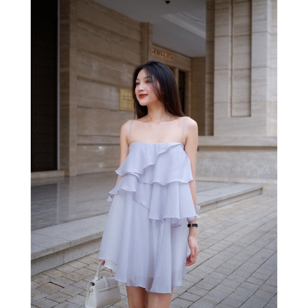 Đầm Nữ Hai Dây Xếp Tầng Bánh Bèo - MONO DRESS - GOÛT DE JUN