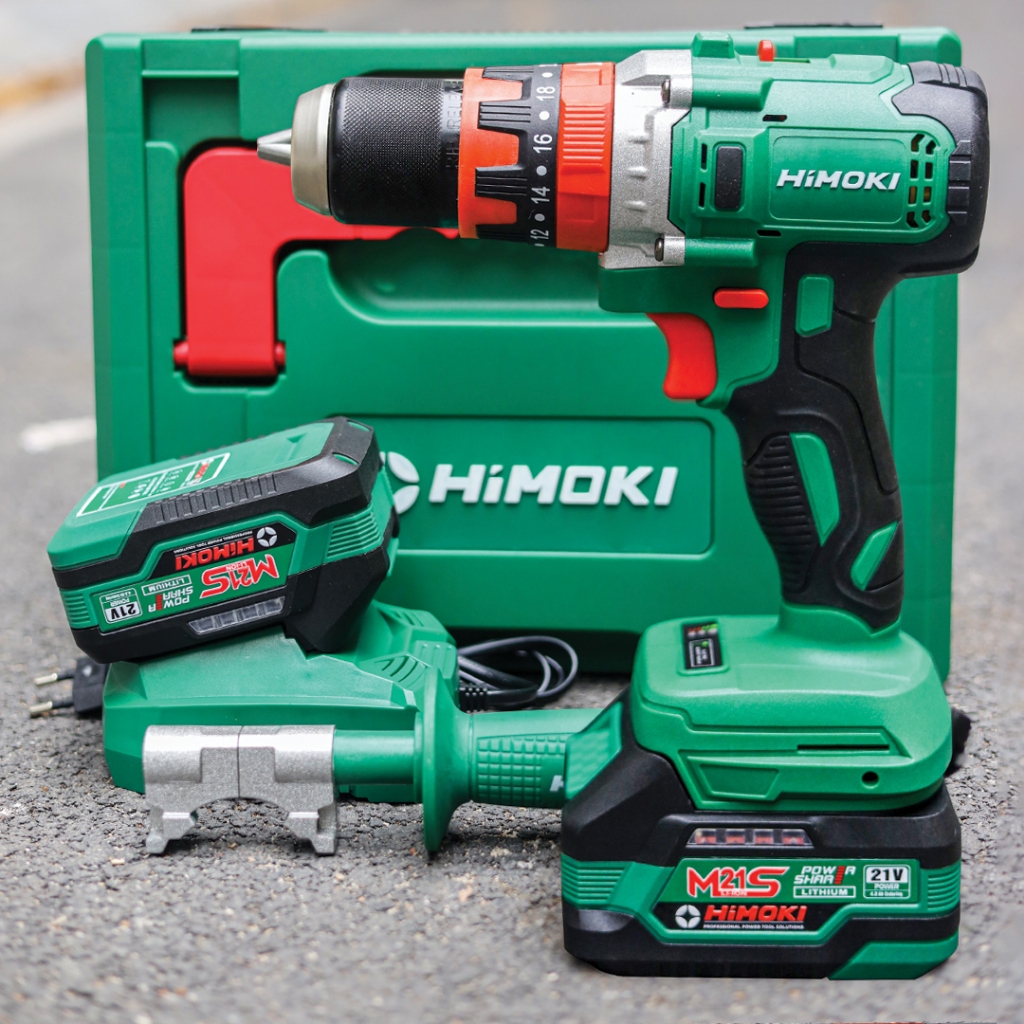 Khoan pin 3 chức năng HIMOKI HM-ID1385BL Không chổi than đầu kẹp 13mm có autolock ruột đồng 100%